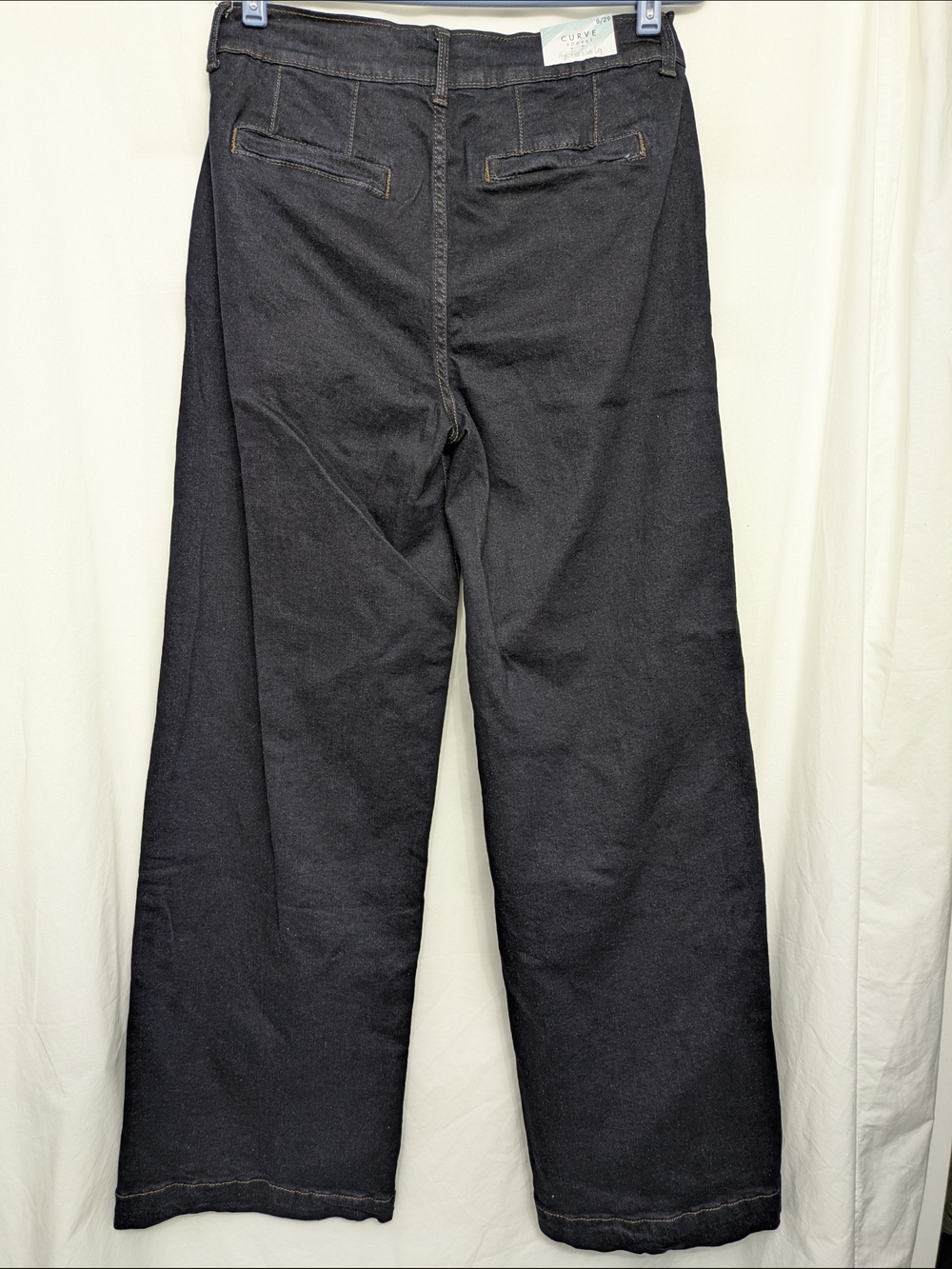 NWT Curve Appeal High Rise Wide Leg Jeans Size 8/29 Dark Wash Denim - Picture 5 of 10